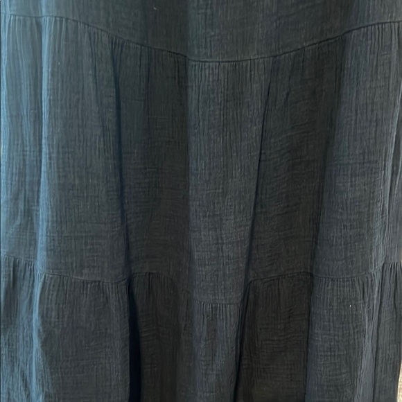 Elegant Navy Blue Denim Look Women's Maxi Skirt - Picture 2 of 4